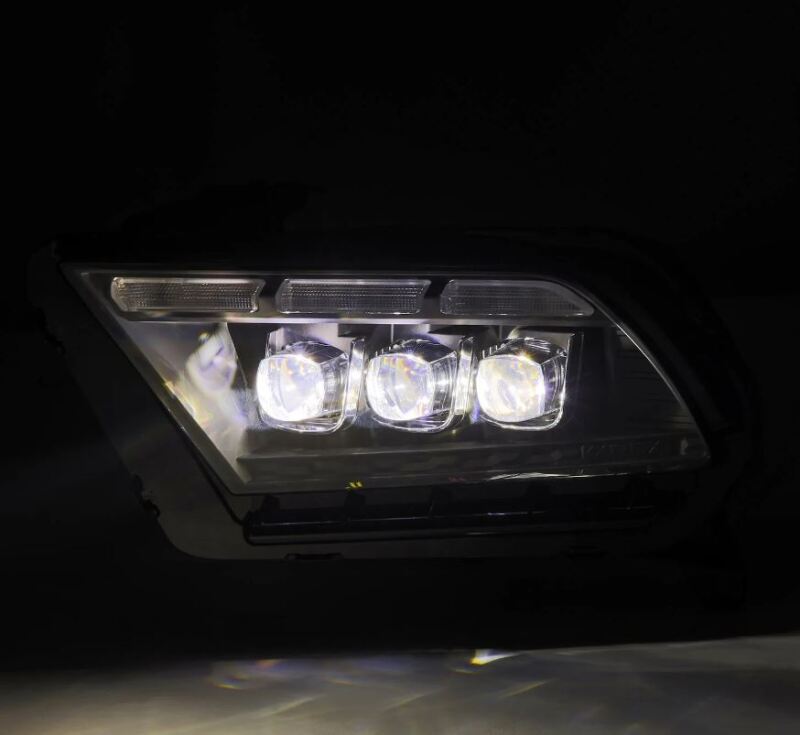 AlphaRex 880490 10-12 Ford Mustang NOVA-Series LED Projector Headlights Alpha-Black with Activation Lght & Sequential Signal Switchback DBL