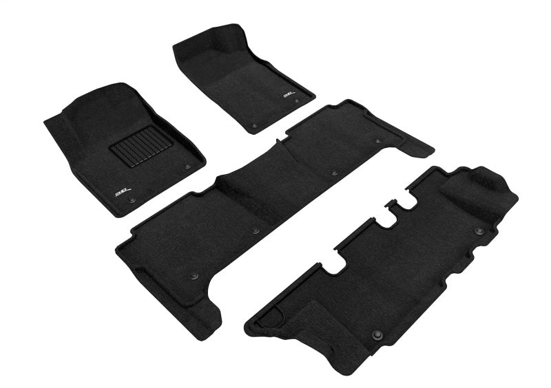 3D MAXpider Elegant Front, Rear & 3rd Row Floor Mats for 2017-2018 Nissan Armada