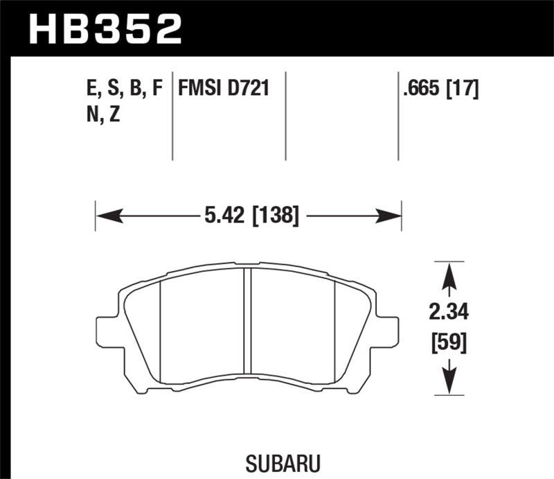 Hawk Performance HB352B.665 HPS 5.0 Street Brake Pads