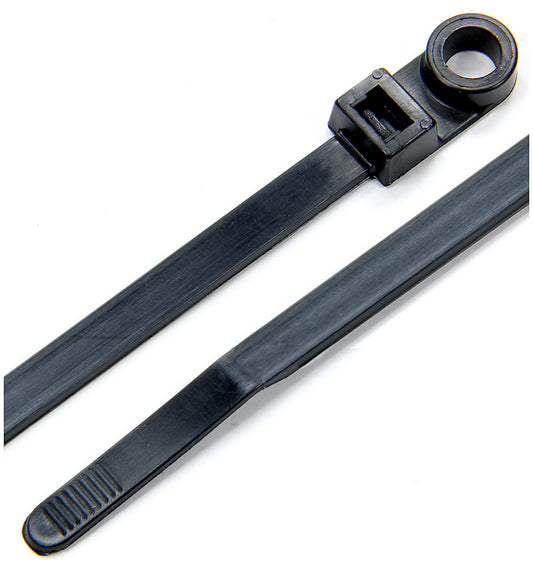 Allstar Performance Wire Ties Black 8.00 w/ Mounting Hole 25pk ALL14390