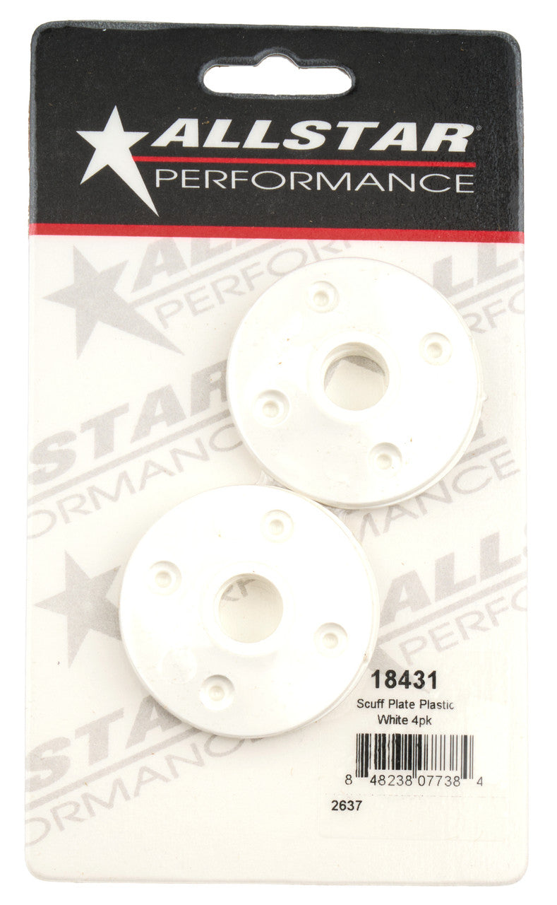 Allstar Performance Scuff Plate Plastic White 4pk ALL18431