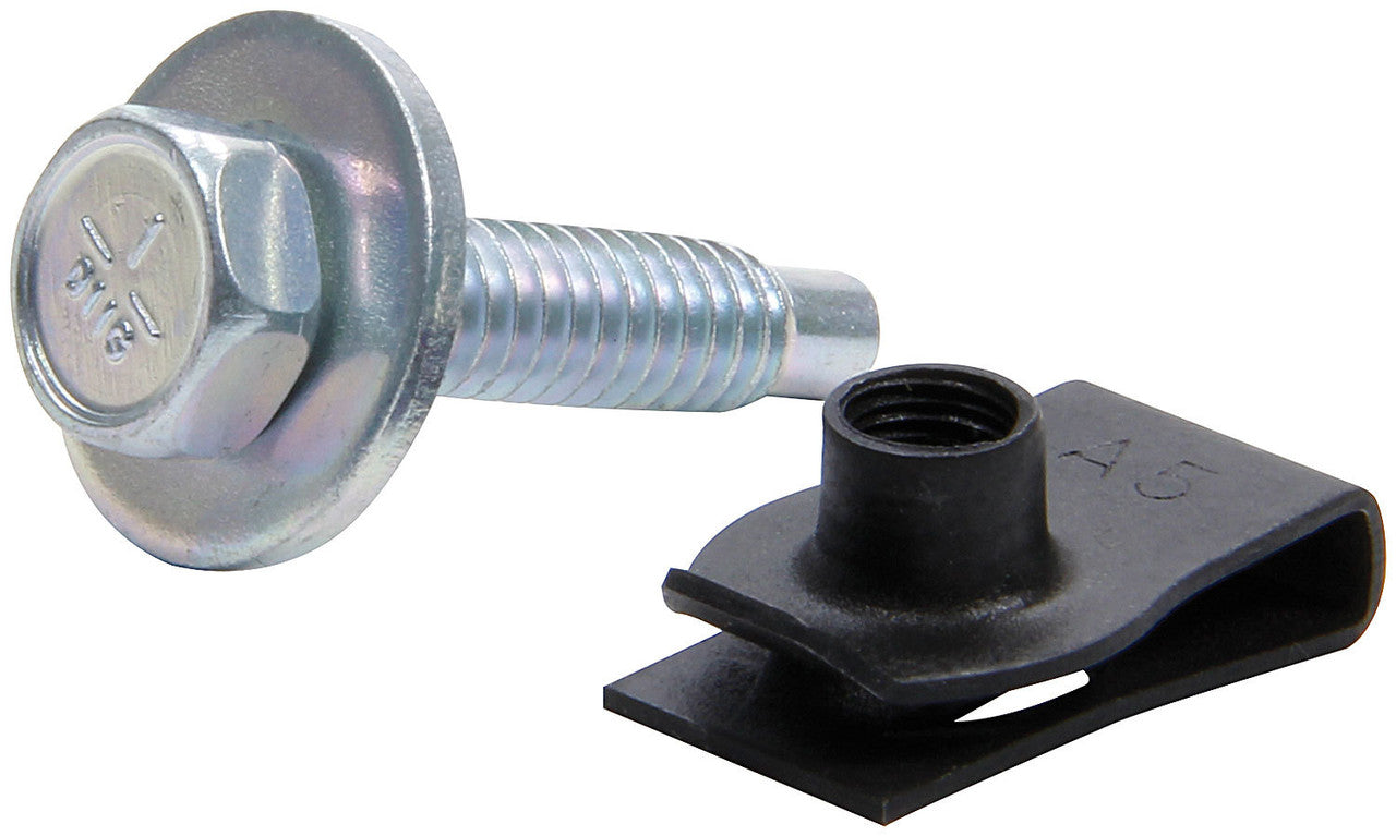 Allstar Performance Body Bolt Kit w/ Clips 50pk Silver ALL18656-50