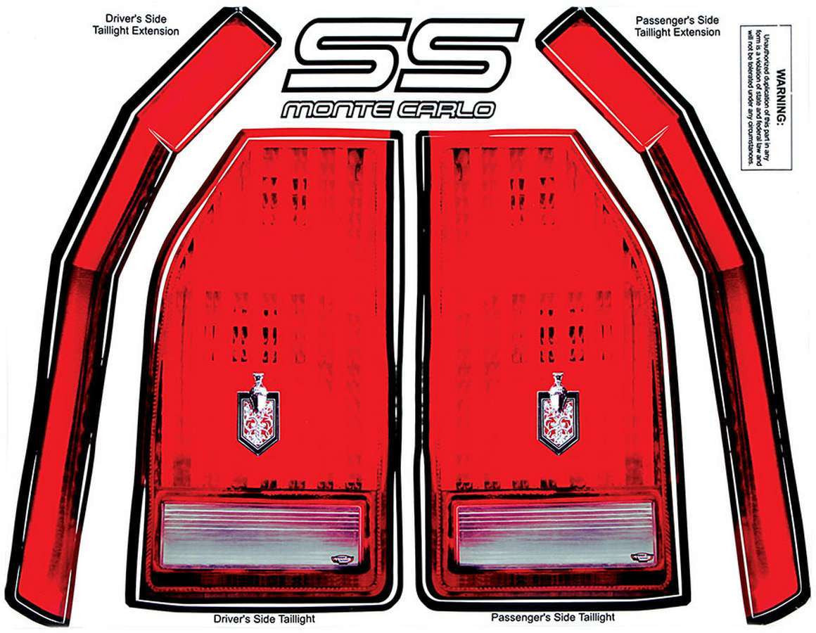 Allstar Performance Monte Carlo SS Tail Decal Kit 1983-1988 ALL23017