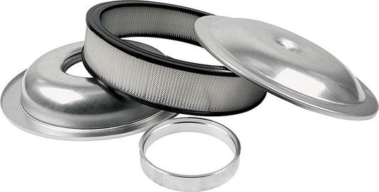 Allstar Performance Lightweight 14in Air Cleaner Kit Plain 4in Paper Element ALL25914