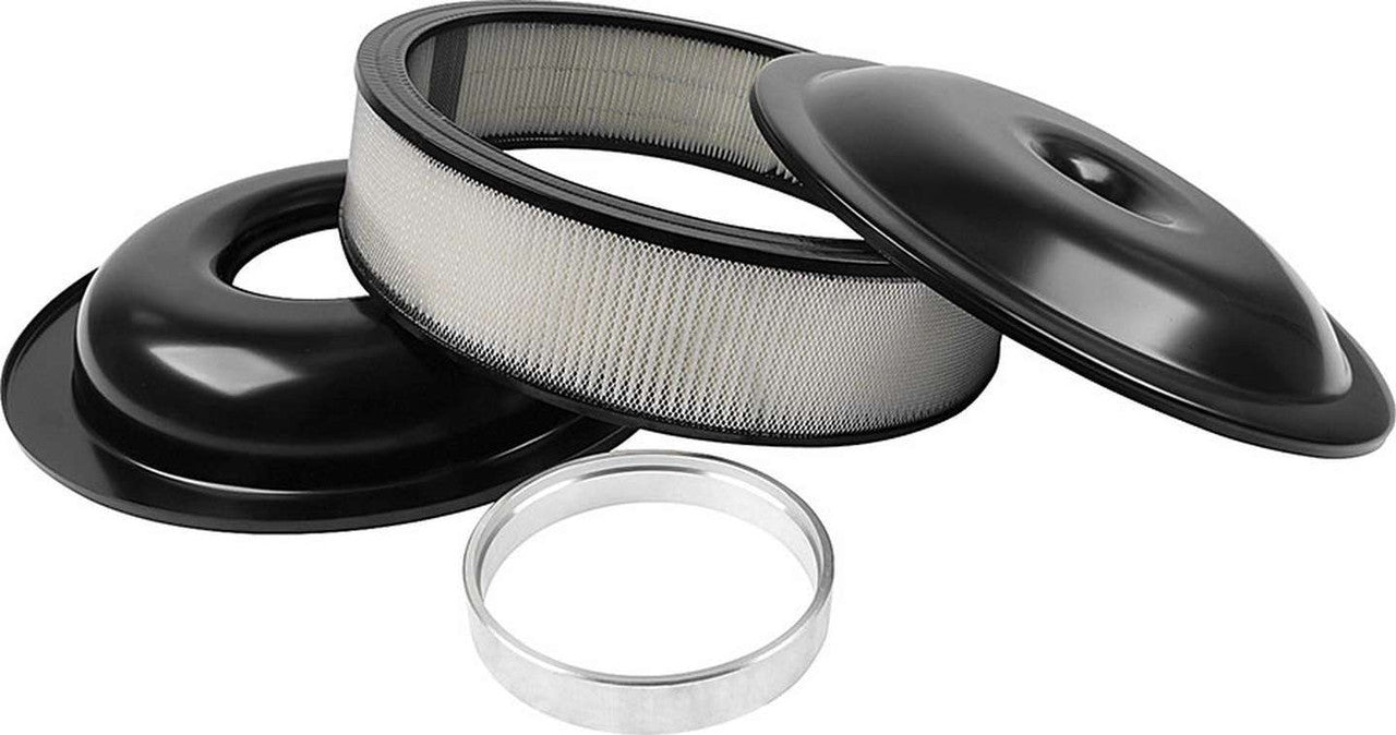 Allstar Performance Lightweight 14in Air Cleaner Kit Black 4in Paper Element ALL25915