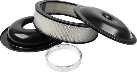 Allstar Performance Lightweight 14in Air Cleaner Kit Black 4in Paper Element ALL25915