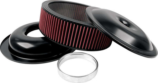 Allstar Performance Lightweight 14in Air Cleaner Kit Black 4in Washable Element ALL25923
