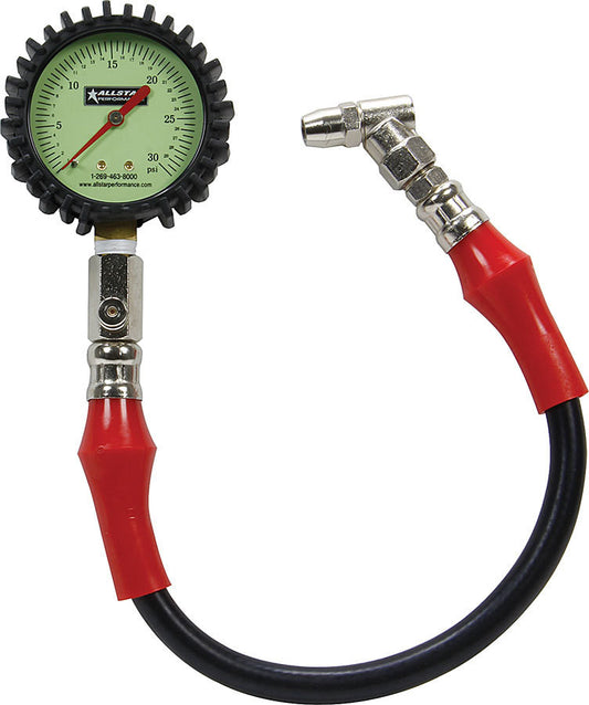 Allstar Performance Tire Pressure Gauge 0-30 PSI 2-1/4in Glow ALL44057