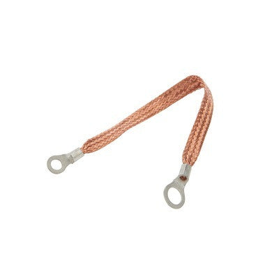 Allstar Performance Copper Ground Strap 12in with 1/4in and 3/8in Ring ALL76329-12