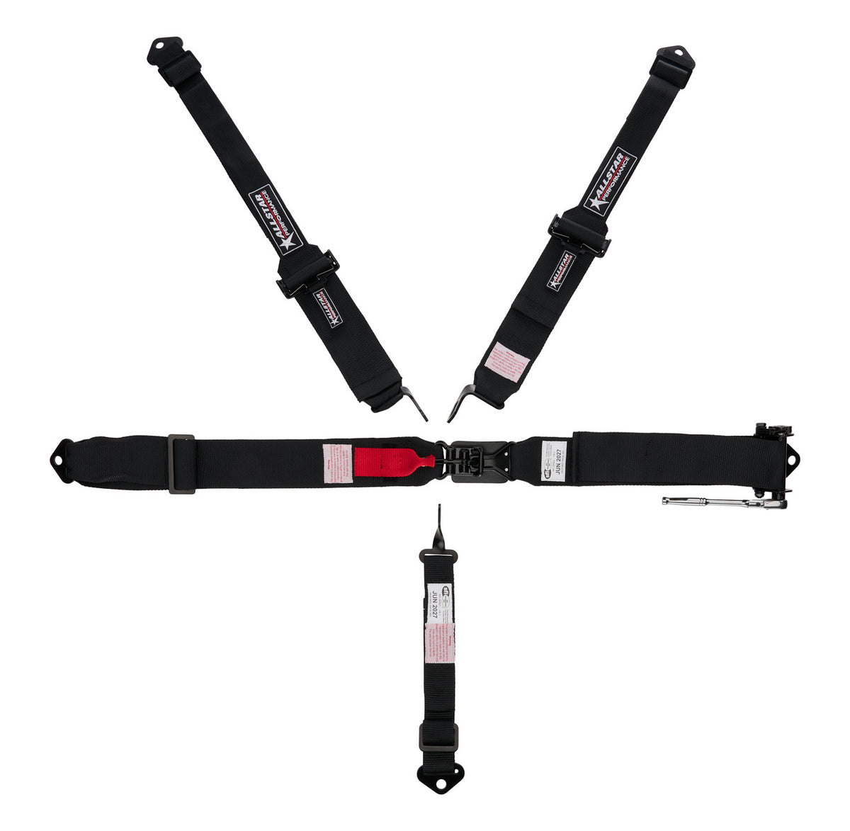 Allstar Performance 5pt Harness L&L Ratchet 3in Belts with 2in Shoulder ALL951181