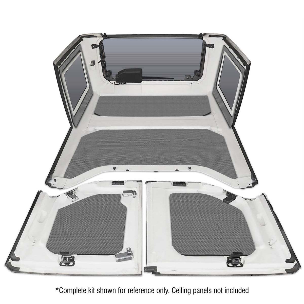 DEI for 2011-2018 Jeep Wrangler JK 4-Door Boom Mat Rear Side Window Trim - 2 Piece - Gray