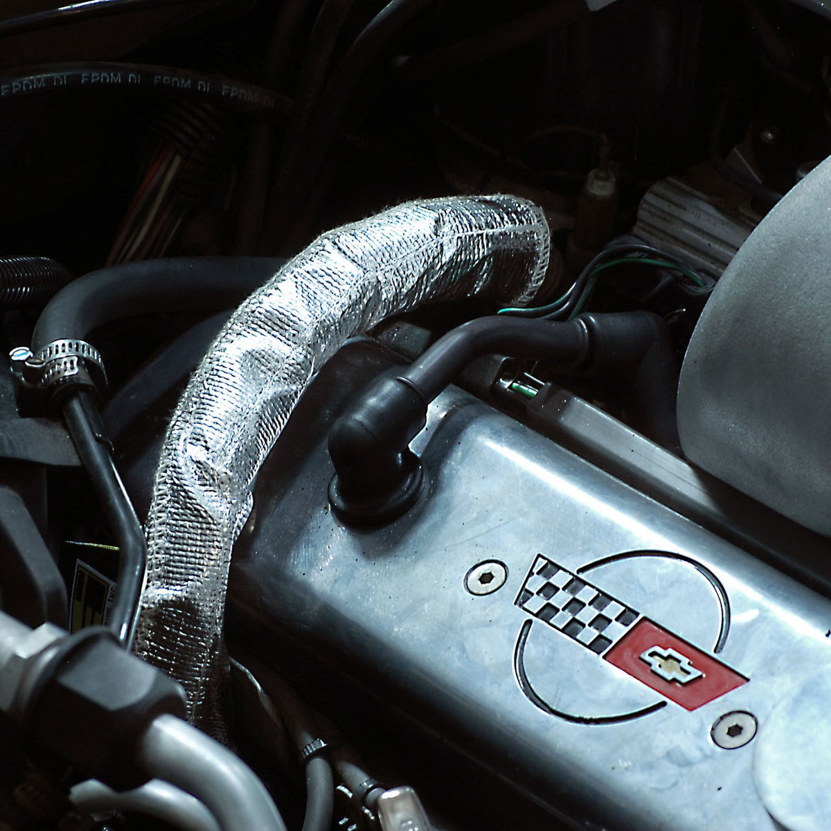 DEI EGR Pipe Cover 15in x 4.5in with Hook and Loop Closure for 1985-1991 Chevrolet Corvette C4 L98