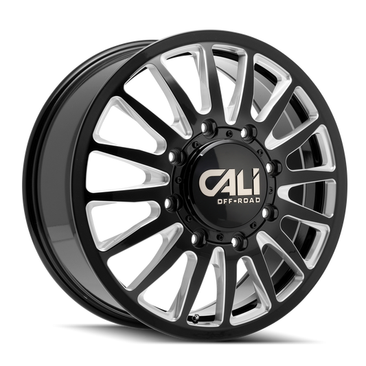 Cali Off-Road Summit Dually Front 20x8.25 8x165.1 115mm Gloss Black Milled Wheel 9110D-2881BMF115