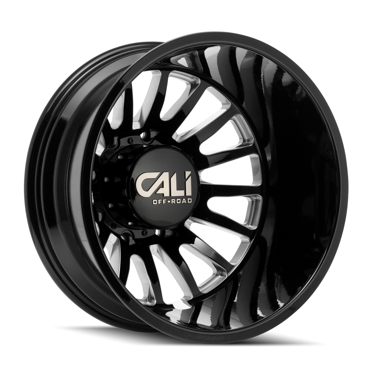 Cali Off-Road Summit Dually Rear 22x8.25 8x210 -192mm Gloss Black Milled Wheel 9110D-22879BMR192