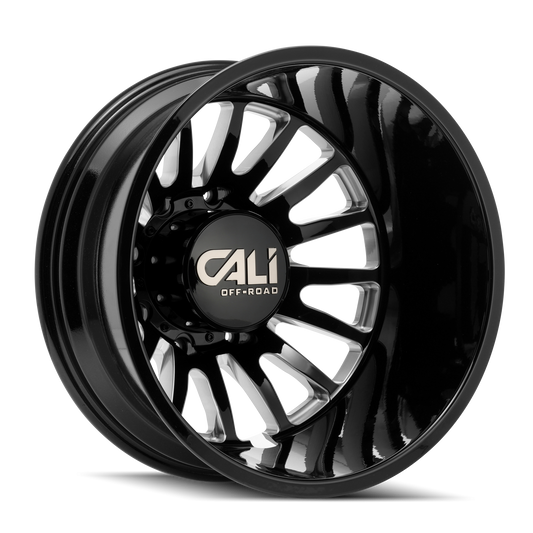 Cali Off-Road Summit Dually Rear 20x8.25 8x210 -192mm Gloss Black Milled Wheel 9110D-2879BMR192