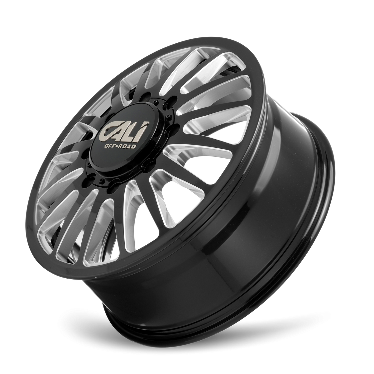 Cali Off-Road Summit Dually Front 20x8.25 8x200 115mm Gloss Black Milled Wheel 9110D-2877BMF115
