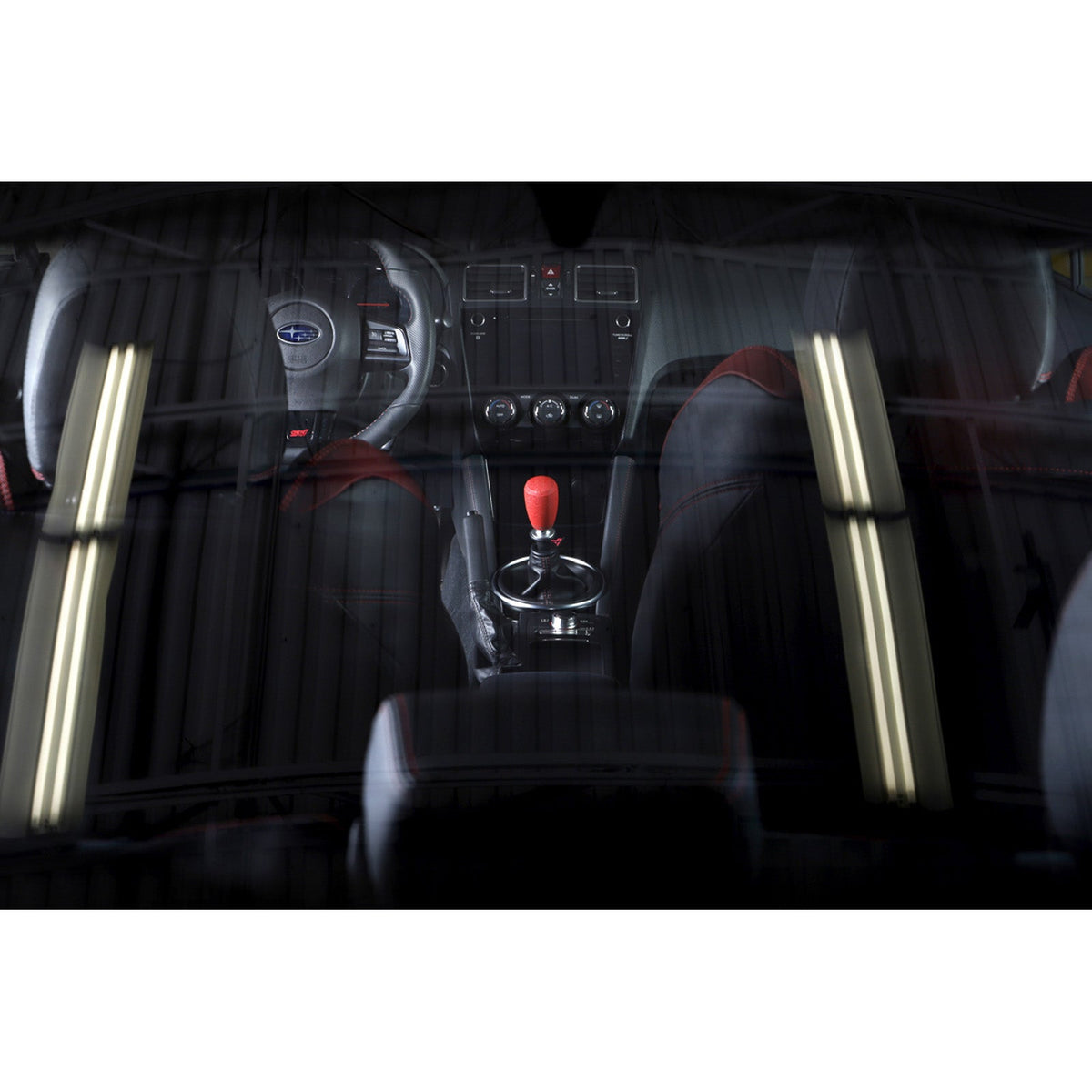 GrimmSpeed GRM380000 Shift Knob Stainless Steel for Subaru 5 Speed and 6 Speed Manual Transmission - Red