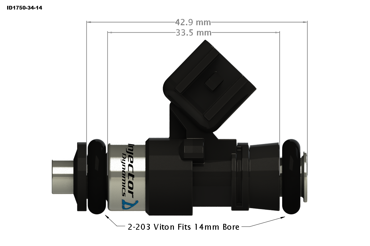 Injector Dynamics 1750.34.14.14.4 Set of 4 ID1750-XDS Fuel Injectors