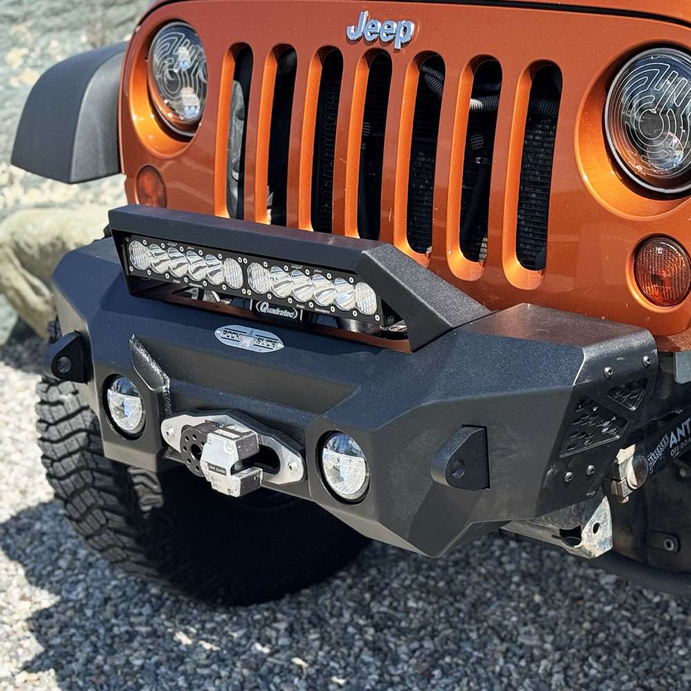 Rock Slide Engineering for 07-18 Jeep Wrangler JK Big Sky Aluminum Stubby Front Bumper w/ Winch Plate