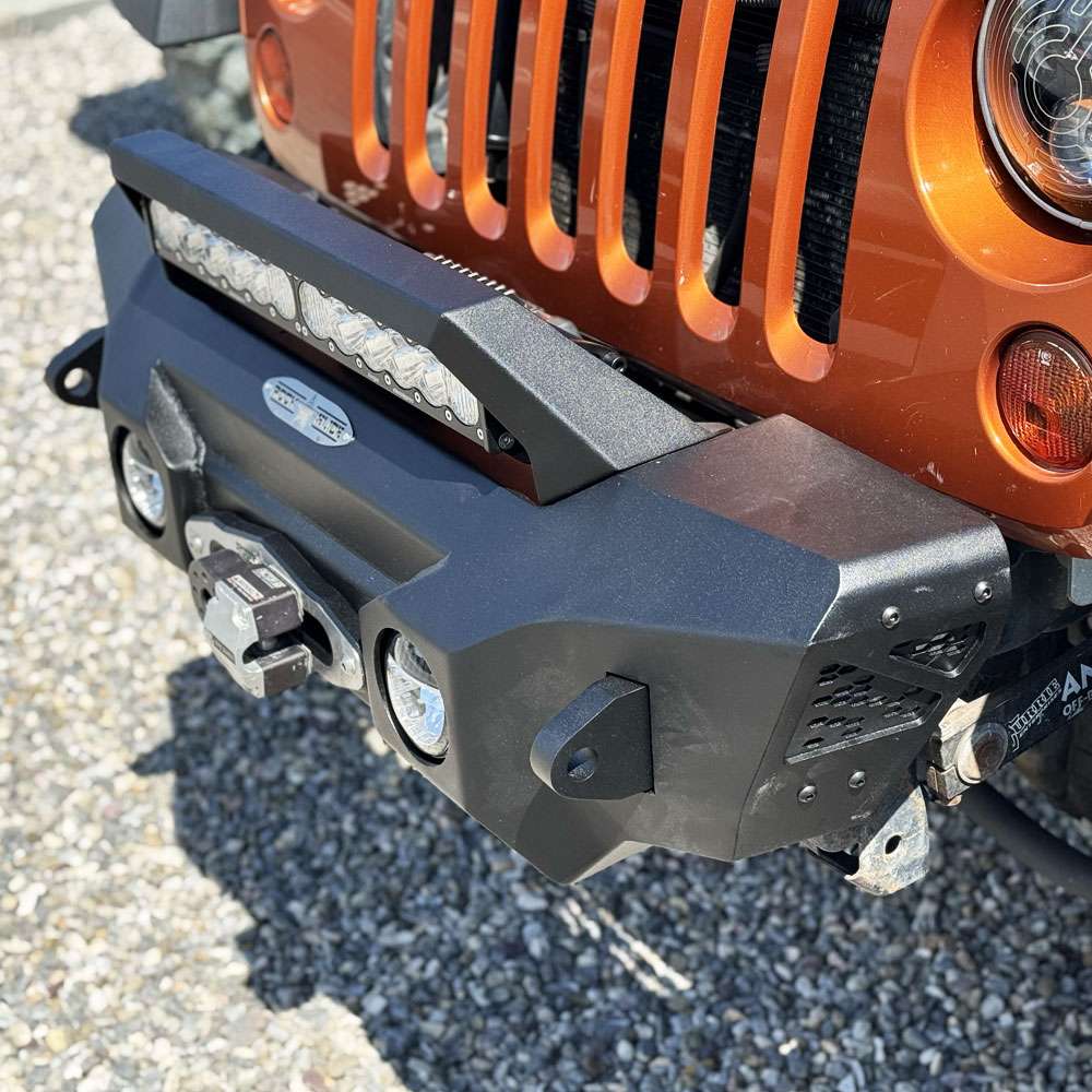 Rock Slide Engineering for 07-18 Jeep Wrangler JK Big Sky Aluminum Stubby Front Bumper w/ Winch Plate