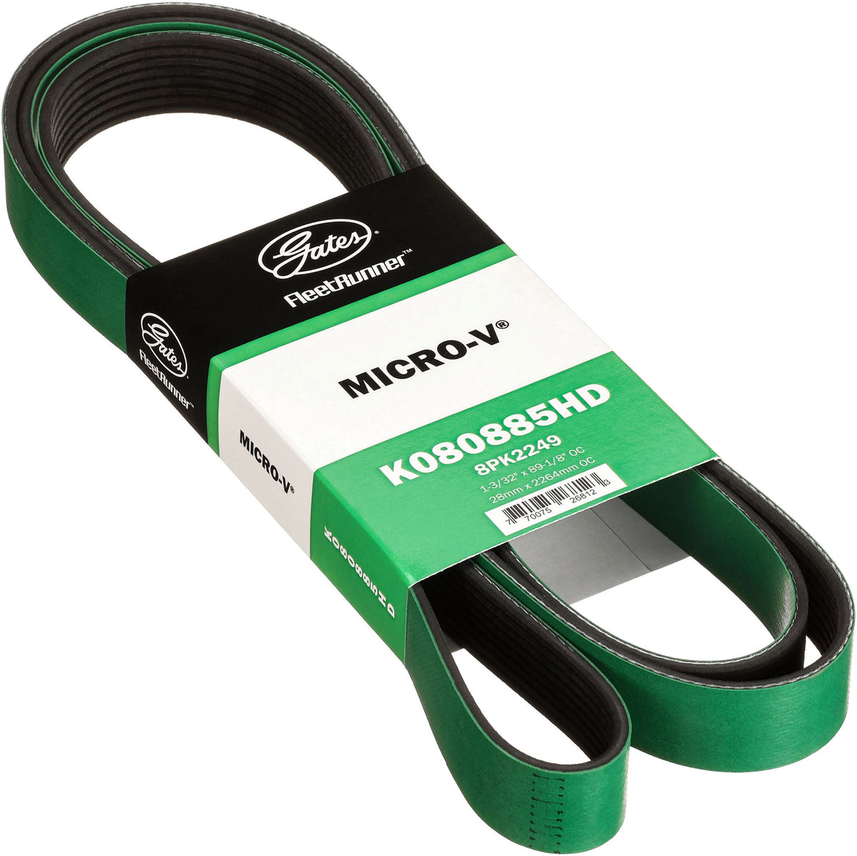 Gates K080885HD Heavy Duty Micro-V Belt 8 Rib 88.54in