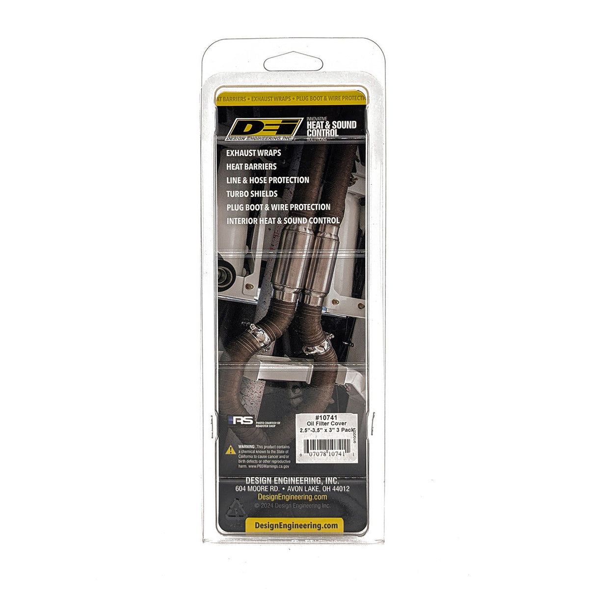 DEI Oil Filter Heat Shield 2.5in x 3.5in x 3in - 3 Pack