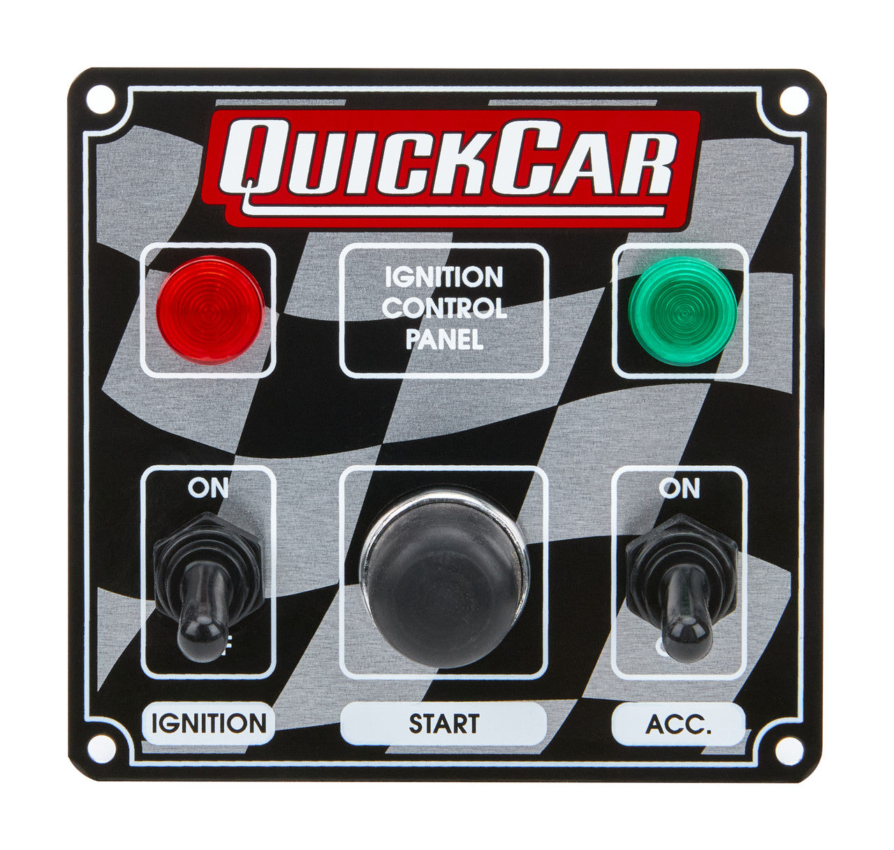 QuickCar Flag Plate, 2 Switches 1 Button & Lights