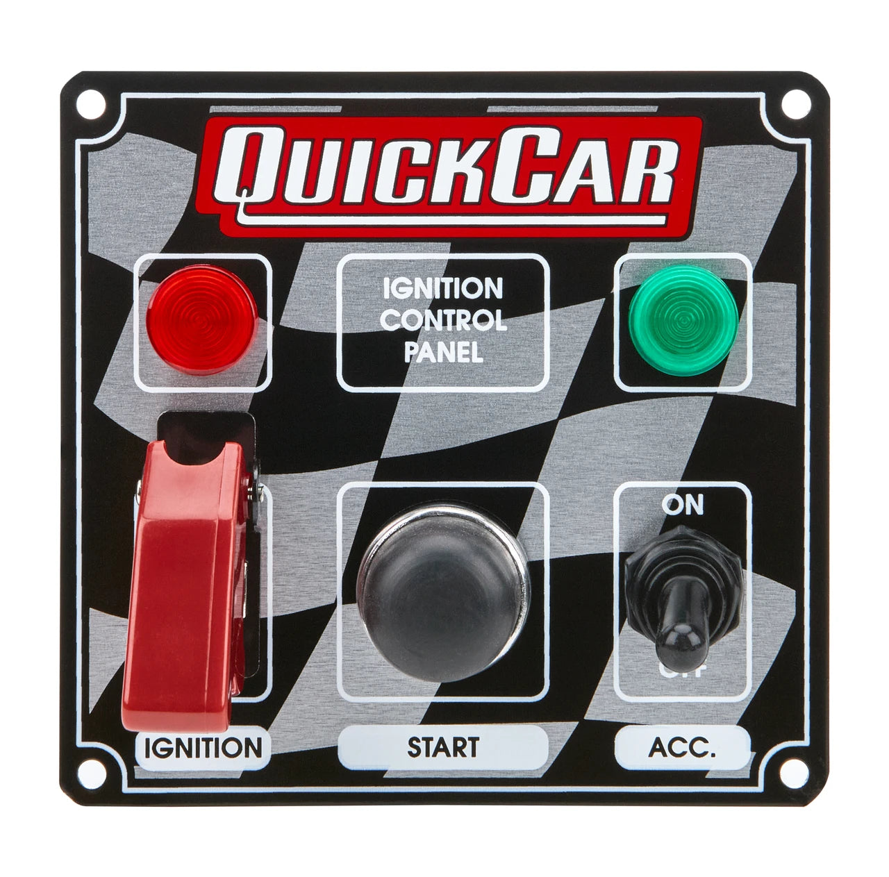 QuickCar Flag Plate, 2 Switches & 1 Button w/Flip Cover & Lights