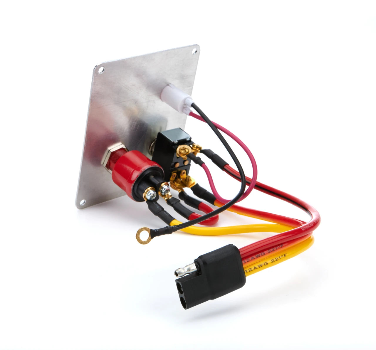 QuickCar Flag Plate, 1 Switch & 1 Button w/Light