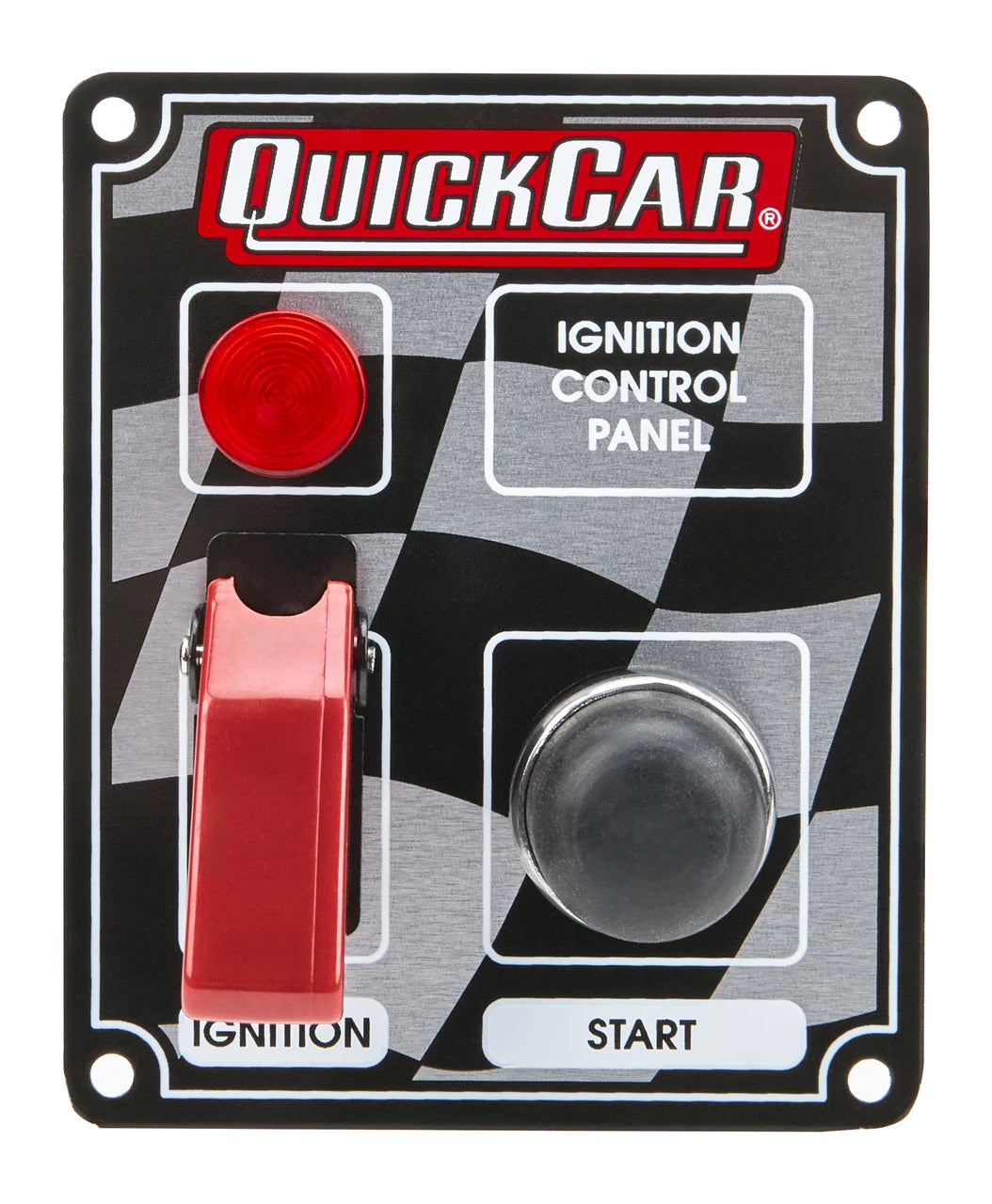 QuickCar Flag Plate, 1 Switch & 1 Button w/Flip Cover & Light