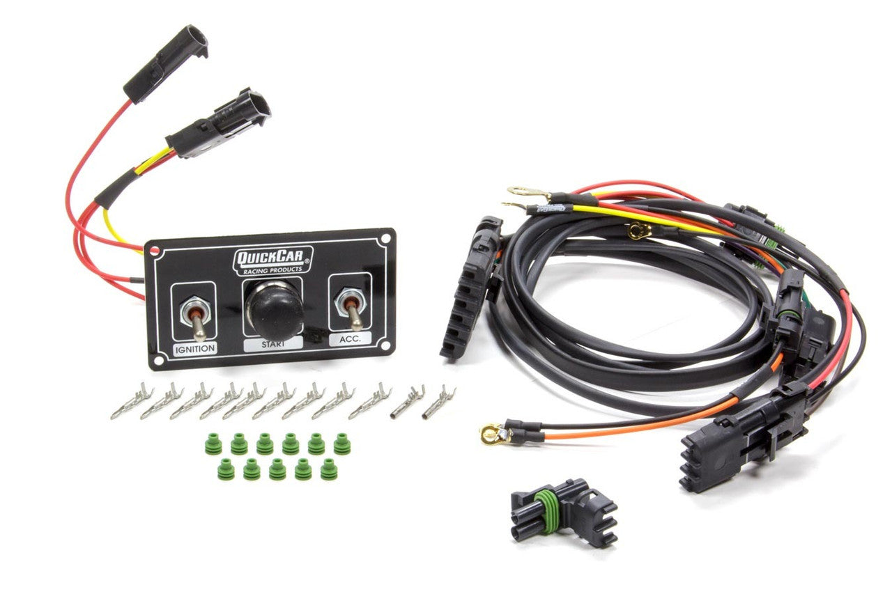 QuickCar Modified Single Ignition Harness & Black Switch Panel