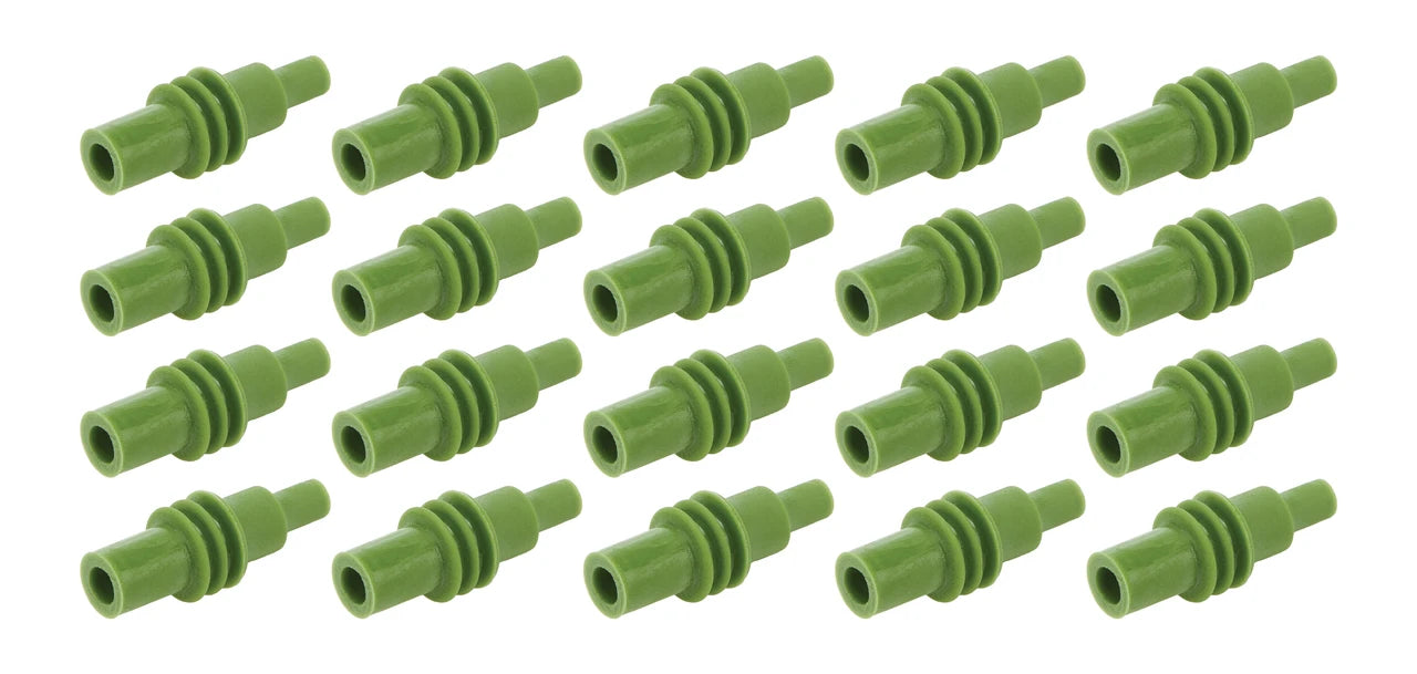 QuickCar Weatherpack Connector - Cavity Plug, Green, 20 Pack