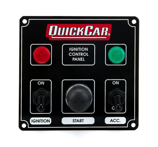 QuickCar Black Plate, 2 Switches & 1 Button w/Lights