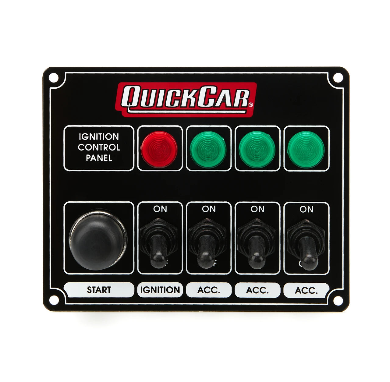 QuickCar Ignition Panel Black w/3 Acc. & Lights