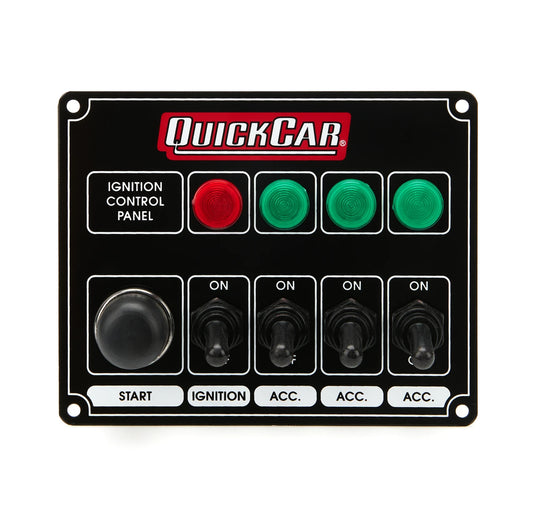 QuickCar Ignition Panel Black w/3 Acc. & Lights