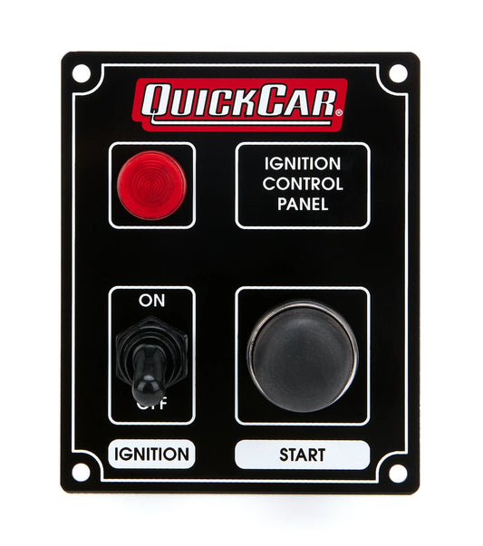 QuickCar Black Plate, 1 Switch & 1 Button w/light