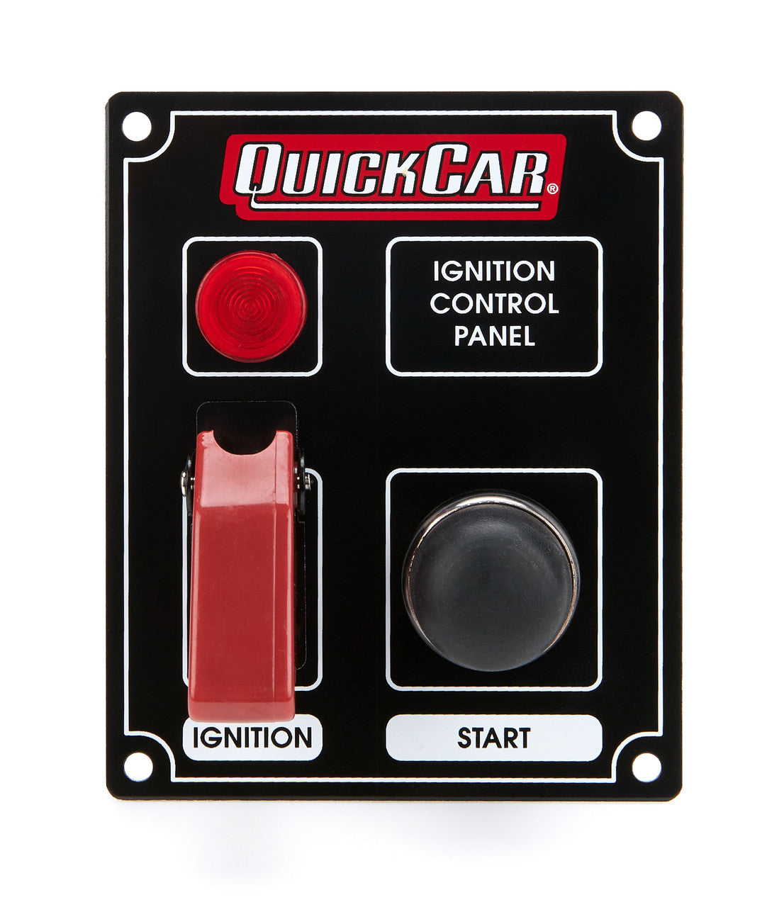 QuickCar Black Plate, 1 Switch & 1 Button w/Flip Cover & Light