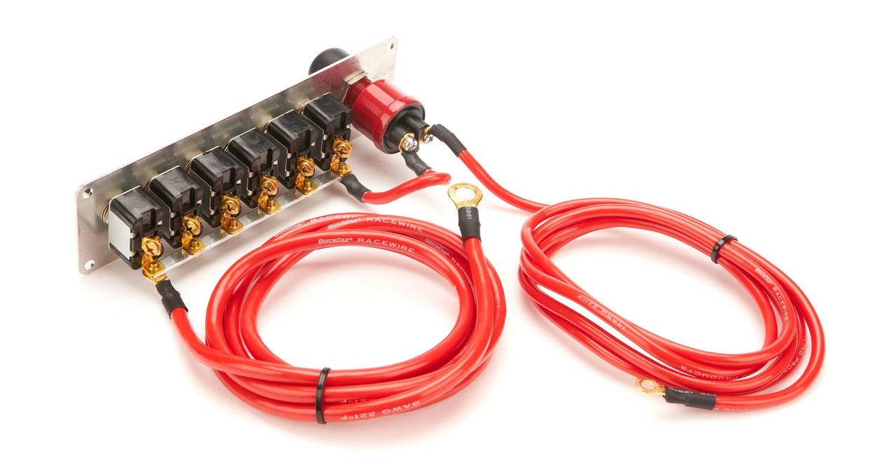 QuickCar Black Plate, 6 Switches & 1 Button