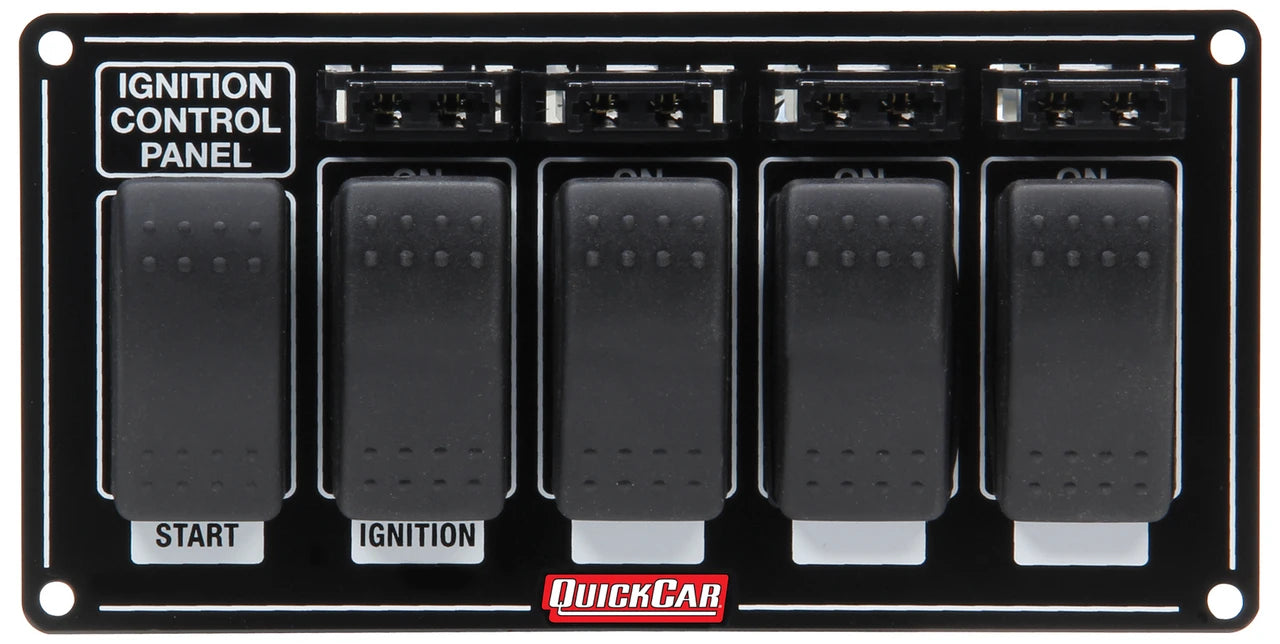 QuickCar Rocker Switches Fused with Black Plate