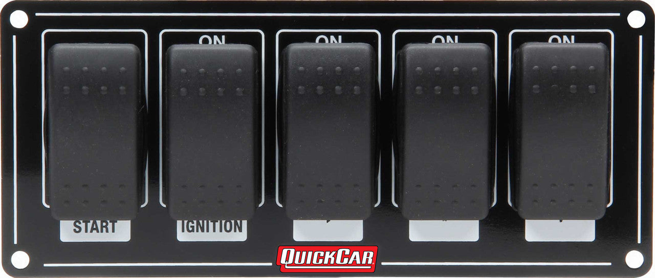 QuickCar Rocker Switches with Black Plate