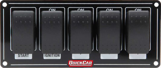 QuickCar Rocker Switches with Black Plate