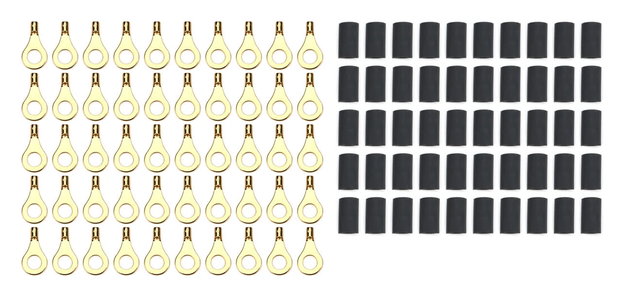 QuickCar 1/4" Ring Terminal 22-18 Ga. with heat shrink 50 pack