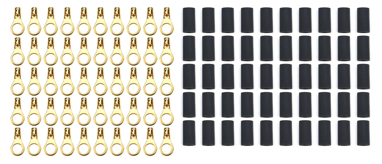 QuickCar 3/8" Ring Terminal 8-10 Ga. with heat shrink 50 Pack