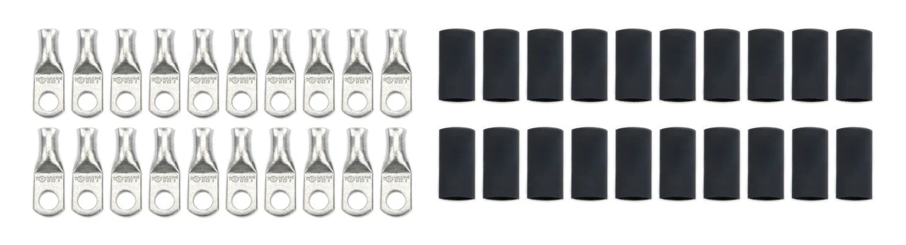 QuickCar Ring Terminal 8 Ga. 1/4" Hole with heat shrink 20 Pack