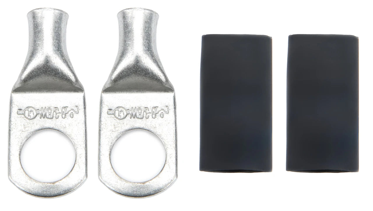 QuickCar Ring Terminals - 3/8" Eyelet, 6 Gauge Barrel with Heat Shrink, 20-Pack