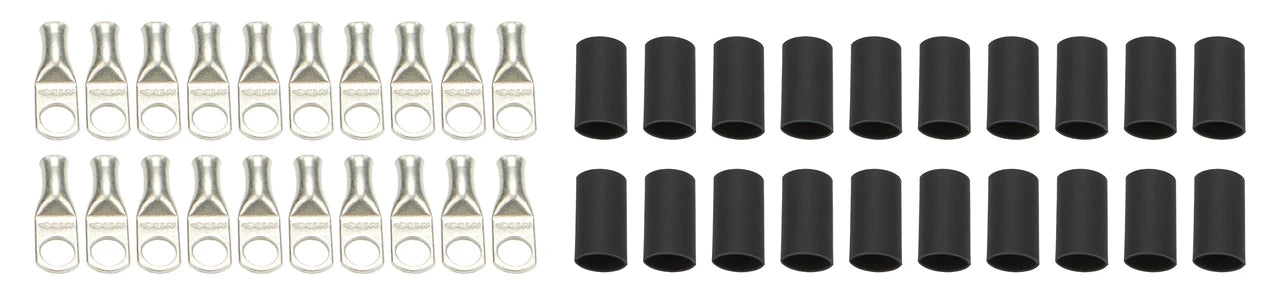QuickCar Ring Terminals - 1/2" Eyelet, 6 Gauge Barrel with Heat Shrink, 20-Pack