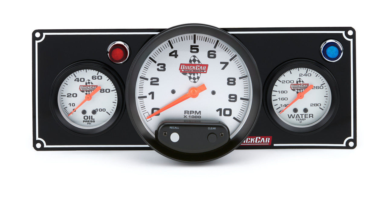 QuickCar Black 2-1 Gauge Panel OP/5"Tach/WT