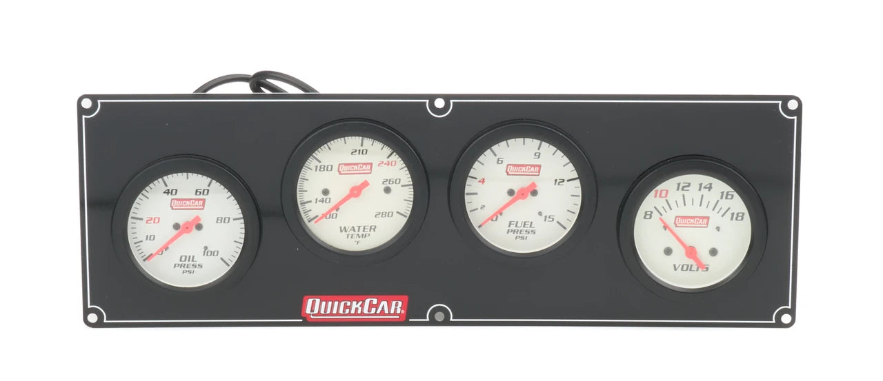 QuickCar Extreme Gauge Panel - Black Plate, OP/WT/FP/VT