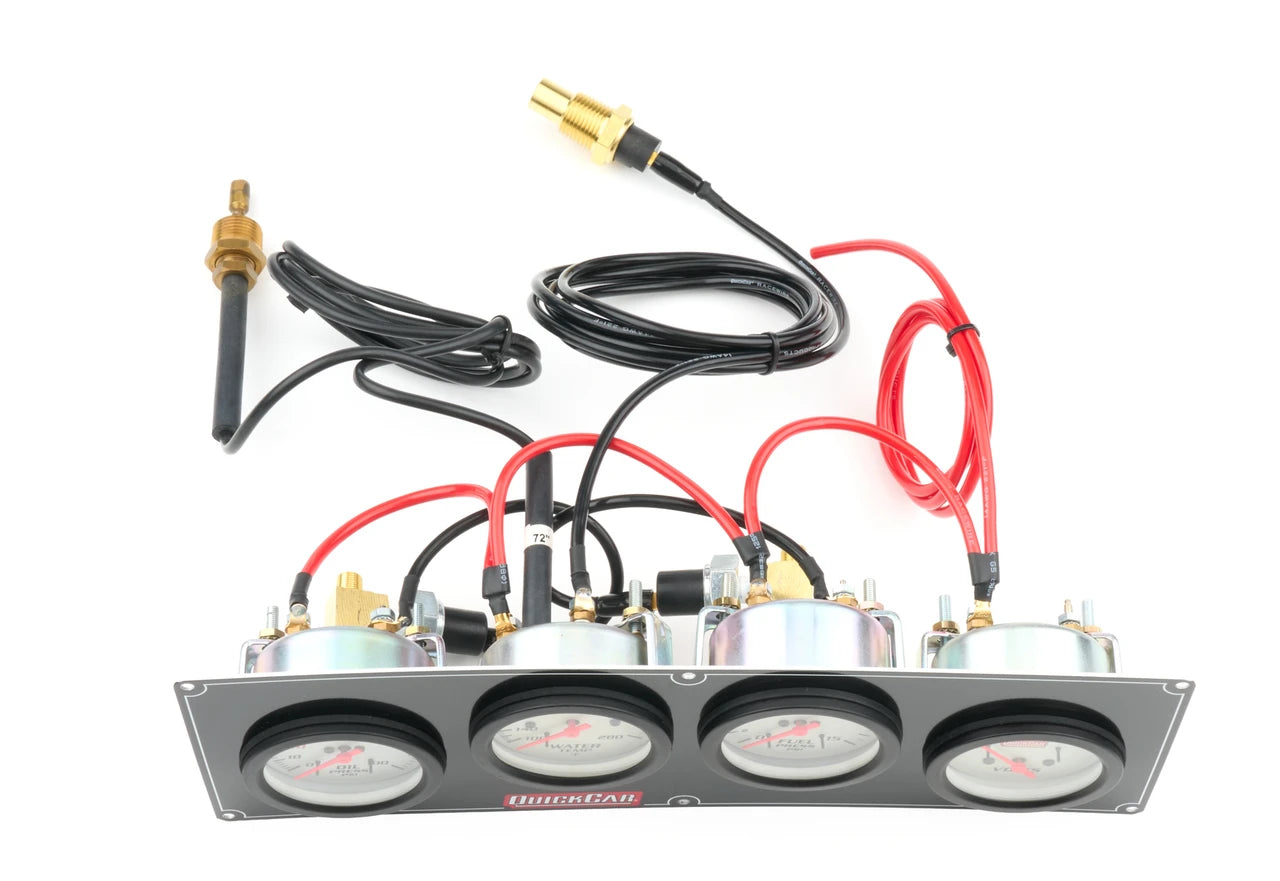 QuickCar Extreme Gauge Panel - Black Plate, OP/WT/FP/VT