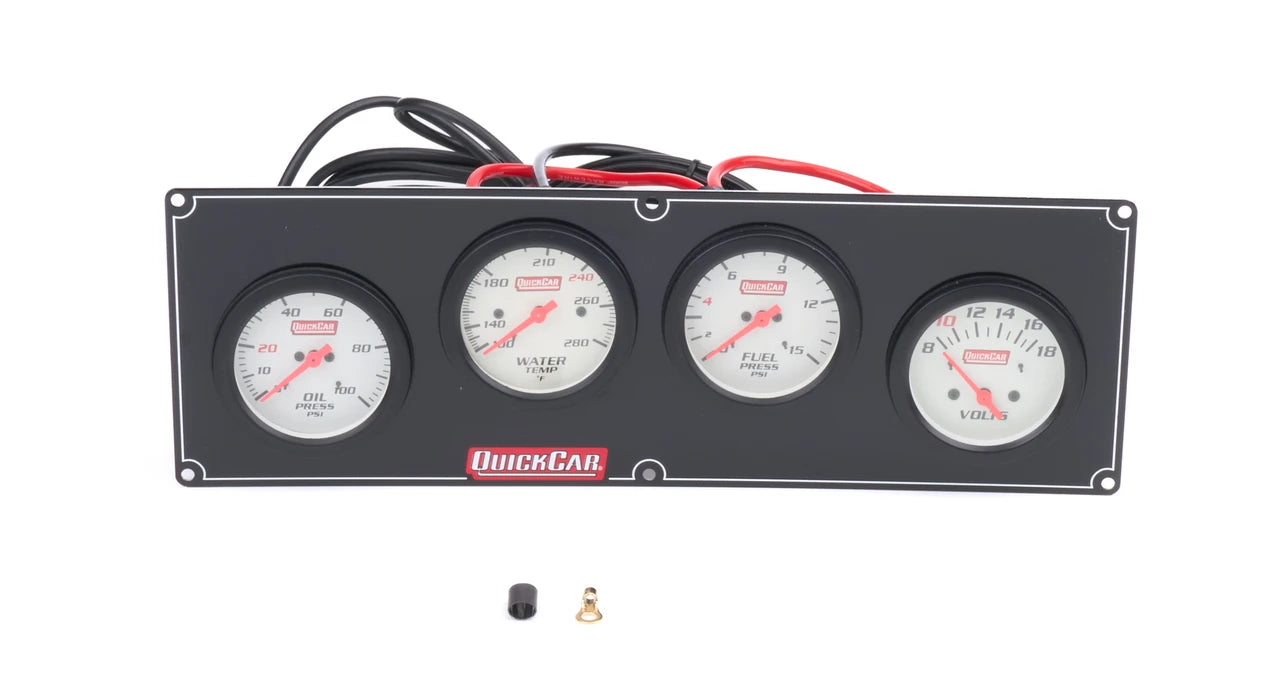 QuickCar Extreme Gauge Panel - Black Plate, OP/WT/FP/VT